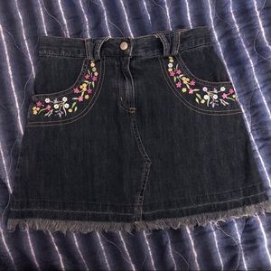 Gymboree Denim Skort with Floral Detailing